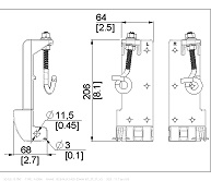 Support inférieur en aluminium avec vis en acier inoxydable