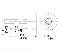 Door Roller 2in Nylon Ø11mm 95mm long Stainless Steel 2 pcs