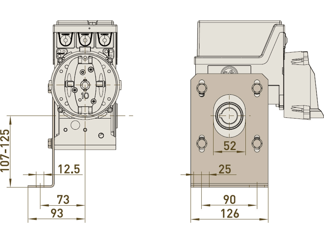 GfA Elektromaten Joue de fixation H 107-125