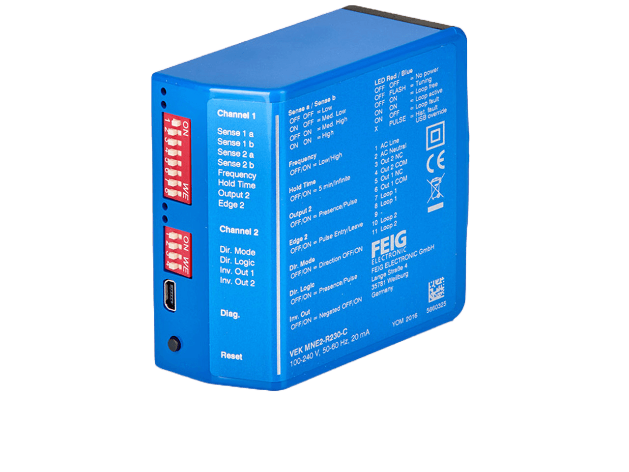 FEIG Electronic VEK MNE1-R230-A Détecteur de boucle 1 entrée 100-240 V AC