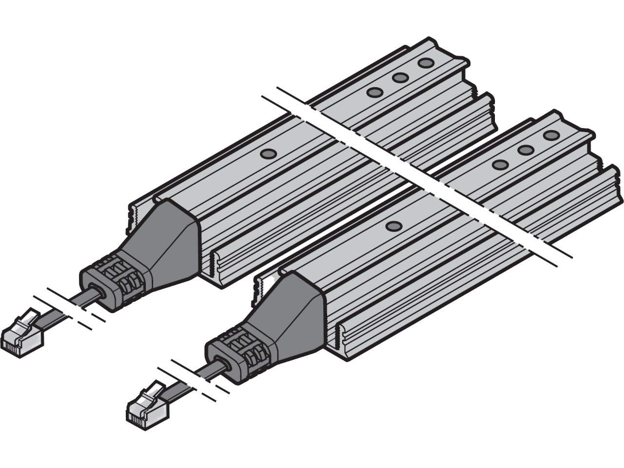 Hormann Barrière immatérielle HLG émetteur et récepteur longueur 2500mm