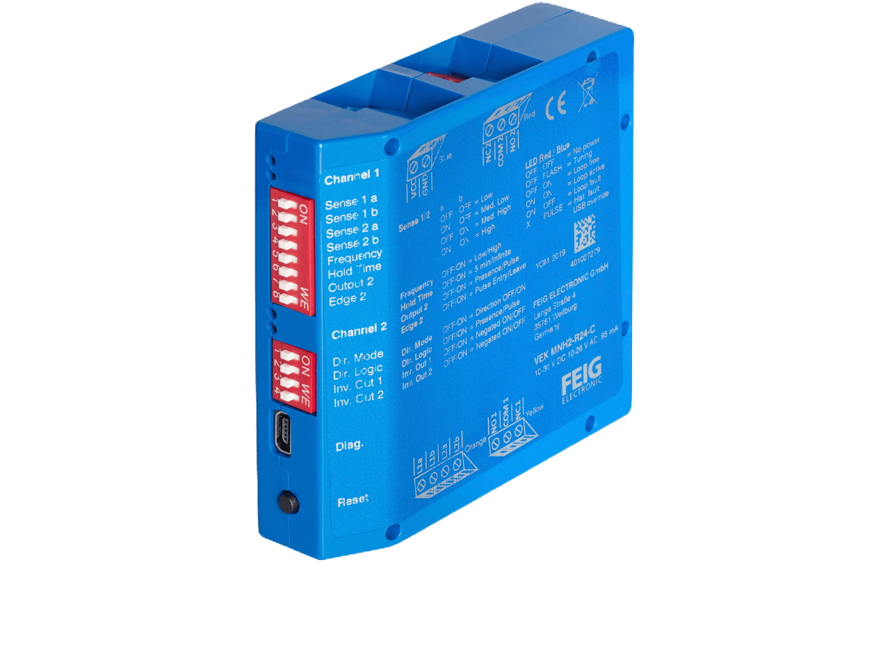 FEIG Electronic VEK MNH2-R24-C Détecteur de boucle 2 entrée 24V AC/DC